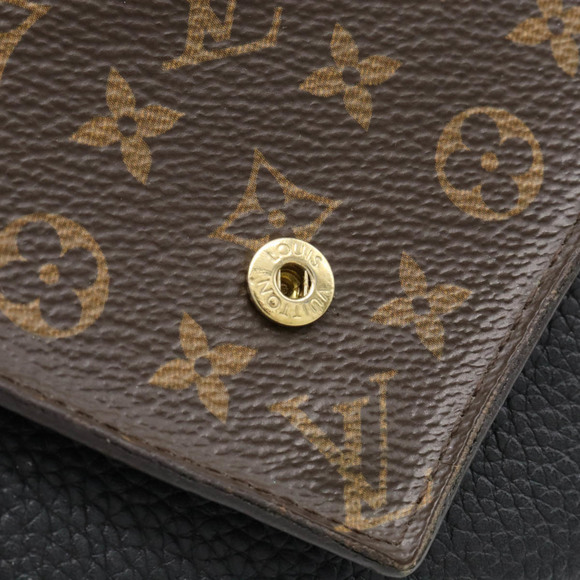 LOUIS VUITTON Monogram Portefeuille Double V Compact Tri-fold Leather Noir Bl... - Picture 6 of 8